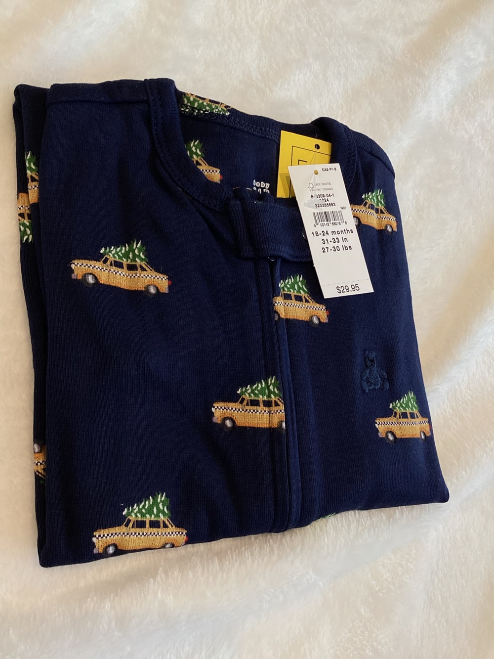 Baby GAP Footless Zip Pajamas Christmas Holiday NEW 18 to 24 months Taxi